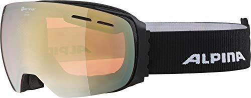ALPINA GRANBY Q - Verspiegelte, Kontrastverstärkende & Polarisierte Skibrille Mit 100% UV-Schutz Für Erwachsene, black matt, One Size