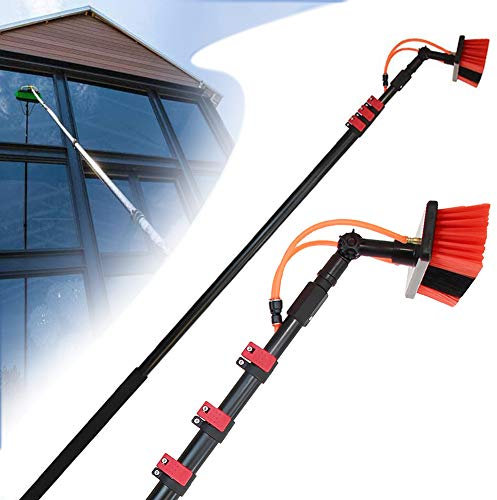 ZH-VBC Teleskopstange Fensterreinigung Set, Glasreinigungs Werkzeug, 3.6M/5.4M/6M/7.2M/9M/11M Aluminium Teleskopstange Besen Auch für Solaranlagen Photovoltaik Dachfenster,20FT/6M