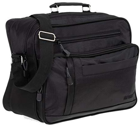 Elephant Flugumhänger Mailand Arbeitstasche Reisetasche Tasche Herren Damen Querformat 3714 + Etui (Schwarz)