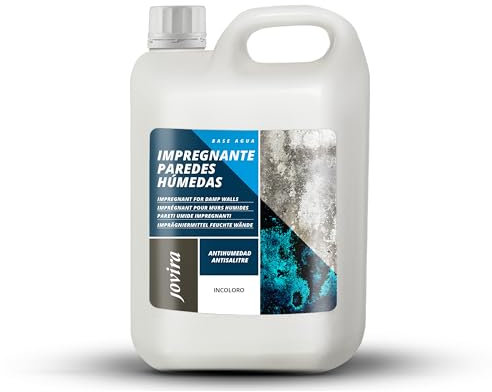 JOVIRA PINTURAS Trattamento Pareti Umidi. Primer sigillante incolore a base d'acqua. Previene l'umidità nei muri per problemi di capillarità. (2 Litri, Incoloro, Anti-Umidità)