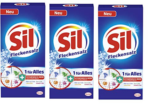 Sil 1 für Alles Fleckensalz, Fleckenentferner, hygienisch rein auch im kalten Wasser, 3er Pack (3 x 500 g)