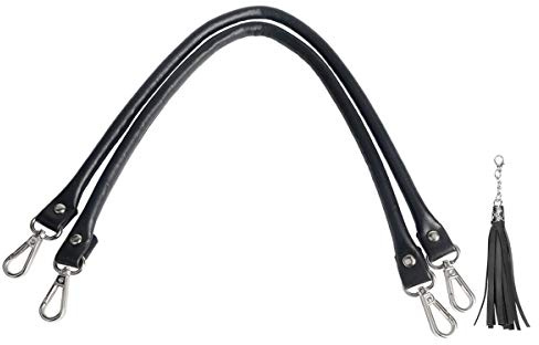 BEAULEGAN Ersatzgriffe aus Leder für Handtaschen, 60 cm lang, 2 Stück, silber, 60Centimeter