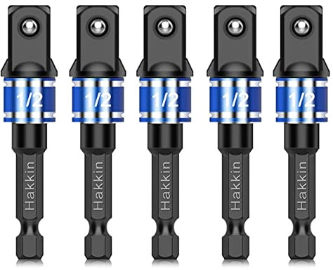 Hakkin 5Pcs 1/2 Impact Grade Socket Adapter Set Turns Power Drill Into High Speed Nut Driver Torque Impact Wrench