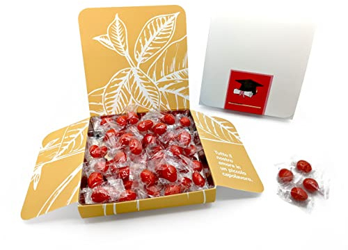 Confetti Arbues Artigianali CIOCCOMANDORLA ROSSI Incartati Singolarmente - 400gr per Feste di Laurea, Confettate, Compleanni