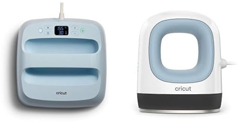 Cricut EasyPress 3 | Plaque chauffante x 22,5cm | Chauffe jusqu'à 205 °C | Presse à Chaud Compatible Bluetooth pour Fer sur Vinyle & EasyPress Mini Blue | Presse chauffante compacte pour thermocoller