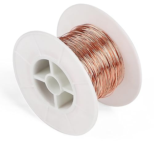 EFUTURETIME Fil de Cuivre Nu, Ø0.5mmX50M, T2 Fil Cuivre Pur pour Soudure, Appareil, Solénoïde, Artisanat, Expérience