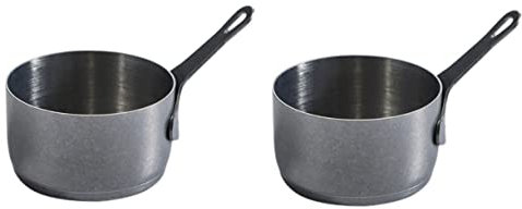 3pcs Measuring Mini Pan Convenient Sampling Creamer Bowl Salad Small Beef Wine Pitcher Condiments Dressing Sauce Sushi Portion Gravy Silver Ramekins Container Serving (Silverx2pcs