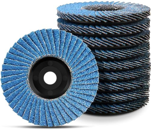 BRESUCNY 10 Stück Fächerscheiben，76mm 60 Korn Lamellenscheiben für Metall Holz Stahl, Schleifmopteller Schleifscheiben Flap Disk für 3 Zoll Winkelschleifer