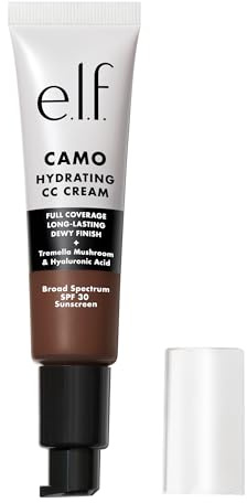 e.l.f. Hydrating Camo CC Cream, Colour Correcting Full Coverage Foundation For A Dewy Finish With SPF 30, Vegan & Cruelty-Free, Rich 650C