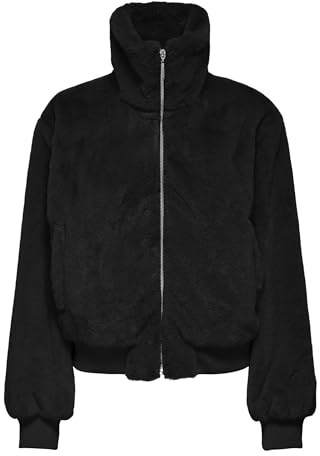 ONLY Damen ONLVENICE Faux FUR Bomber OTW Jacke, Schwarz, L