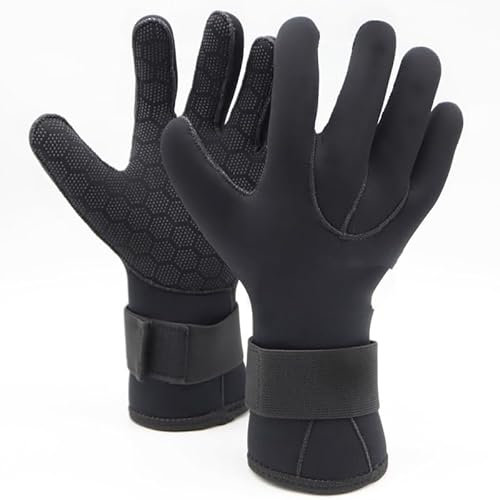 RaamKa Tauchhandschuhe 3MM Damen Herren Neoprenanzug Handschuhe Tauchausrüstung Speerfischen Freitauchen Angeln Verschleißfester Rutschfester Handschuh M-XXL Neoprenhandschuhe (Color : 3MM, Size : L)
