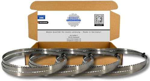 4er Set Birke® UDDEHOLM & GEHÄRTET Bandsägeblätter Weich- und Hartholz für Scheppach, Holzstar uvm.. (1425x10x0,4 6ZpZ (UDDEHOLM))