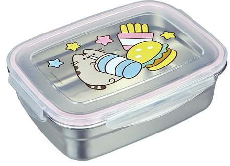 Undercover - Scatola per il pranzo Pusheen con guarnizione in gomma - in acciaio inox - capacità 550 ml - scatola per panini per la scuola - scatola per il pranzo per bambini