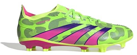 adidas Predator League Generation Pred Firm Ground - Tacos de fútbol Hybridfeel con textura 3D de edición limitada para terrenos sólidos, Verde Rosa Limón Brillante, 42 EU