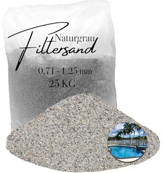 Aquagran 25 kg Filtersand Filterkies hellgrau 0,71-1,25 mm Sand Poolsand für Sandfilteranlagen