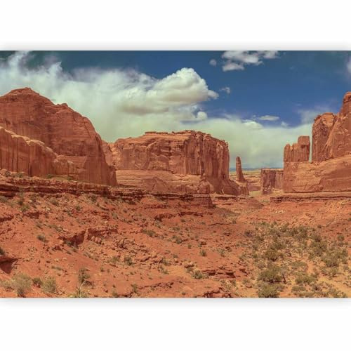 artgeist Wall Mural Monument Valley 98x69 in Non-Woven Wallpaper Utah red Rock Formations Desert Wall Art Natural Sandstone Buttes America Southwest Brown Beige Clouds Sky Home Decor c-B-10240-a-a