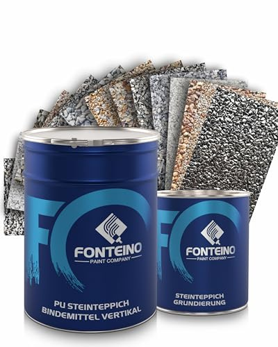 Steinteppich Set vertikal Marmorkies für Wand Sockel Treppe (25KG Arabescato Orobico 1-4mm + 3KG PU Wandbindemittel + 1KG Grundierung)