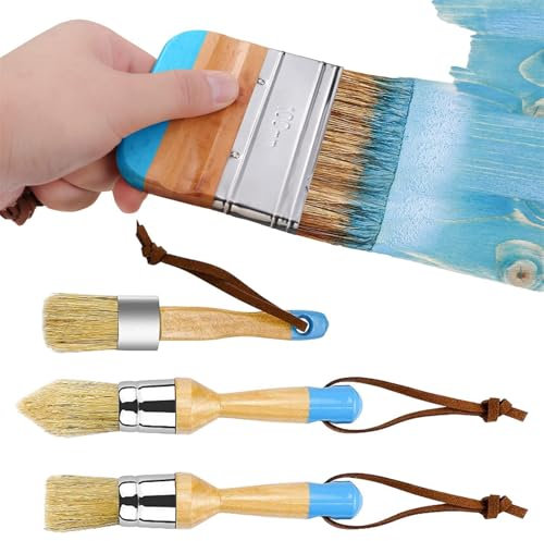 ycezw Pinceau à craie pour meubles, ensemble de pinceaux à craie,Petits pinceaux à craie, outil de peinture à la cire polyvalent - Petits pinceaux à craie pratiques, sans peluches, pour la fabrication