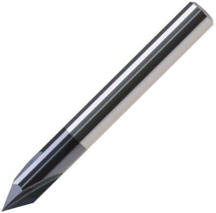 Routeur à chanfrein，Fraise à bois Fraise en bout de chanfrein, 3 cannelures, tige de 60 degrés, 6mm, revêtement TiAlN, carbure de tungstène massif, rainure en V