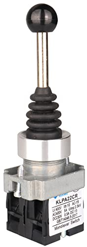 Guuzi 2NO 2-Position Joystick Schalter Ersatz für XD2PA22CR Befestigungslochdurchmesser 22mm Joystick Momentanschalter Federrückstellung Momentaner Monolever