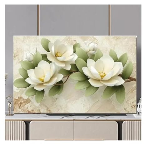 Housse de Protection Télévision Capot de télévision TV housse anti-poussière tissu 32-75 pouces mignon mode Style européen moniteur couverture protéger écran LED Housse écran TV(05,75inch(175x100cm))