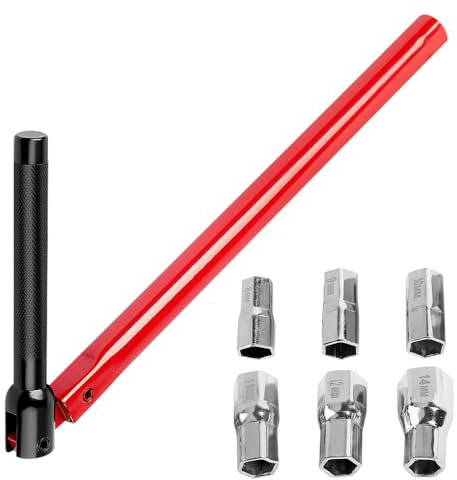 Rppiup Tap Spanner with 6pcs 8-14mm Nut Set, Changeable Faucet Bathroom Back Nut Kit, Adjustable Box Spanner Sets for Taps, Multifunctional Faucet Wrench Socket for Home Bath Basin, Kitchen, Sink