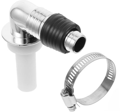 Gadpiparty Washing Machine Drain Hose Adapter with Overflow Protection and Electroplated Elbow, 1.7cm Diameter Connector for Floor Drain and Washing/dishwasher Pipe Extension