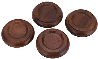 Nutriess Protector de suelo antideslizante de nogal negro, 4 unidades, posavasos de madera para estabilidad de muebles