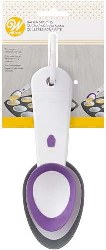 Wilton Cupcake Mixing Spoon Set 2: Dough Spoon, Always The Amount of Dough for Standard and mini Cupcakes and Muffins, Dishwasher Safe, Pack of 2, White