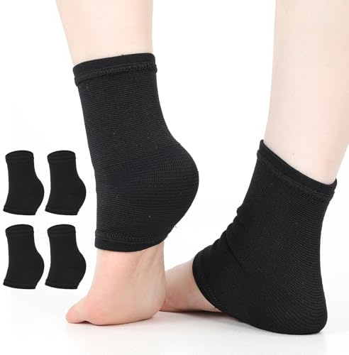 CIATBYYJ 2 paia di fasce per caviglia per bambini, fascia per caviglia, fascia elastica, traspirante, unisex, colore nero, 5 – 10 anni) (nero)