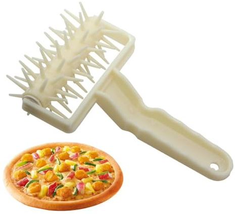 Pastry Dough Docker – Pizza Crust Puncher Tool, Household Rolling Perforator | Needle Pricker Roller for Baking, Waffle, Cake, Pancake Prep, Anti-Bubble Kitchen Gadget for Made Pizza