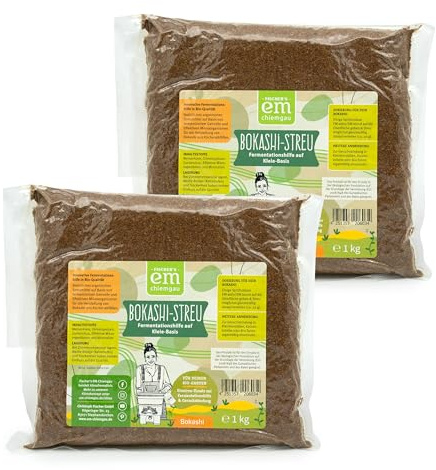 EM-Chiemgau Bokashi Ferment Trocken [mit Effektive Mikroorganismen] Kompostbeschleuniger & Fermentationshilfe für Bokashi Eimer - Bodenaktivator und Geruchsbinder für Garten, Haustier, Stall (2 Kg)