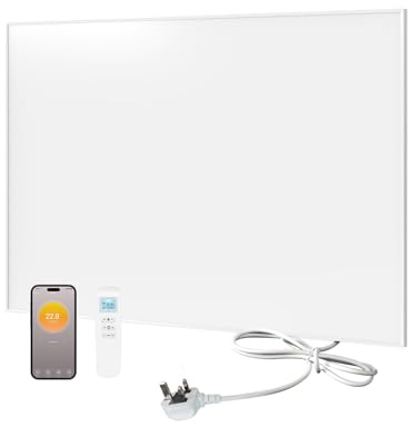 byecold Infrared Heater Panel Built in Thermostat, 520W Far Infrared Electric Heater Panel Wall Mounted, Wifi App Remote Control, Energy Efficient Heater for Bedroom/Living Room - 903x603mm