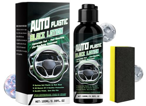 Produit d'entretien en plastique noir pour véhicules - 100 ml - Produit d'entretien et de nettoyage - Rafraîchisseur pour tableau de bord et tissus d'ameublement - Pour rembourrage de tableau de bord