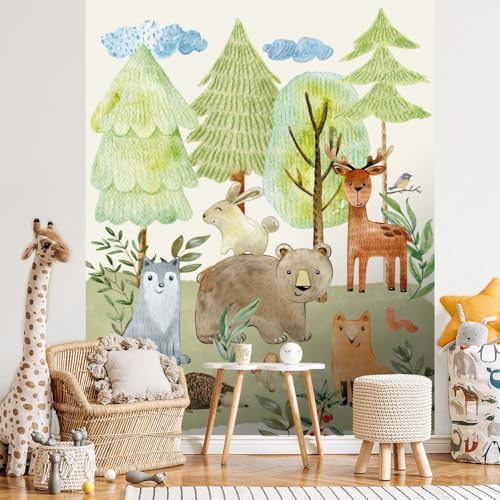 DADA ART Papier peint pré-encollé pour enfants Forêt enchantée