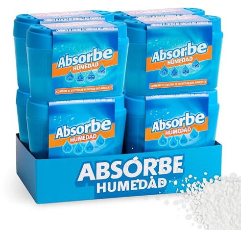 Deshumidificador, Absorbe Humedad, Atrapa Humedad Interior, Previene Condensación, Apto para Armarios, Cocina, Coche, Trasteros, Baños, Cajones, Caravanas, Barcos, Incluye Pack de 8 Botes