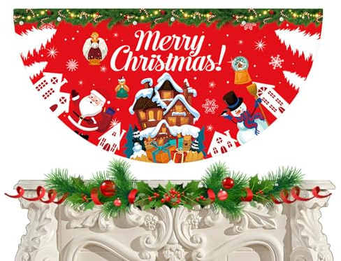 Cartel de Navidad – Cartel colgante de Feliz Navidad, decoración de porche para puerta, telón de fondo de cuadros rojos con patrón de copo de nieve | Decoración navideña para el hogar