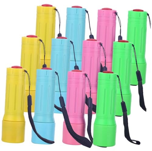 BIUDECO 12 Piezas Linternas LED Mini Portátiles para Fiestas Linternas de Mano Compactas y Duraderas para Luz Brillante para Uso Doméstico y Eventos Colores Aleatorios sin Color Aleatorio