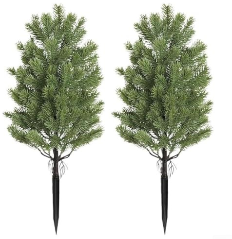 50 cm konstgjort cypress figurträd, realistisk grön plast tallgren juldekoration, lågt underhåll inomhus utomhus golvstående fuskväxt för hem (grön)