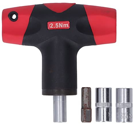 Baxnore Juego profesional de llaves con mango en T, acero al cromo vanadio, torsión fija, accionamiento hexagonal de 1/4 de pulgada con vasos de 7 mm y 8 mm para reparación de auto (2,5 Nm)