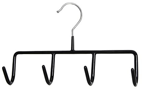 Dila GmbH Gürtelbügel schwarz 22 cm 4 Haken Krawattenhalter Gürtelhalter Tuchhalter Krawatten Schals Tücher Garderobe (10 Stück)