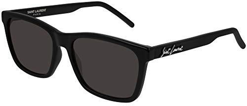 SAINT LAURENT Mens SL 318-001 56 Injection Sunglasses, Black-Black-Black