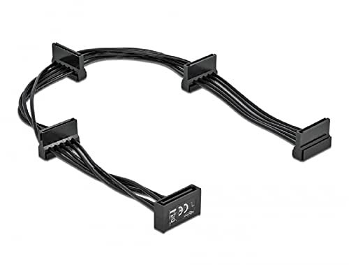 Delock Cable Power SATA 15 pines macho > 4 x SATA 15 pines hembra 40 cm negro