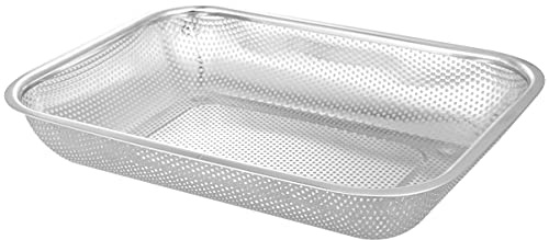 Cabilock Abtropfkorb aus Edelstahl Multifunktionaler Gemüsekorb mit Schneller Wasserableitung Silberner Abtropfgestell für Heimische Küche Geeignet
