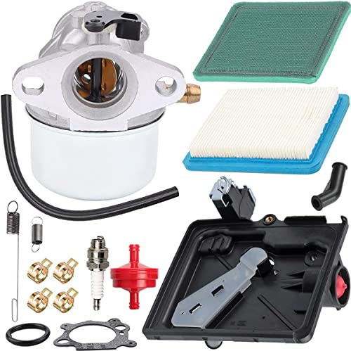 ZAMDOE 799868 498170 carburateur pour Briggs & Stratton 124T02 124T07 126M02 129700 12V800 12C700 4 temps petits moteurs, remplace 14111 799872 694202, avec base d'amorce de filtre à air