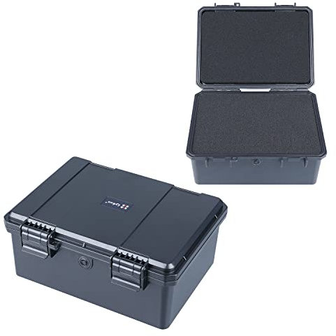 Lykus HC-2130 Mini Hard Case Dry Box with Foam Insert, Interior Size 21.1X15.1X9.4 cm, IP66 Splash-Proof, Suitable for Cellphones, Tools, Small Devices and More