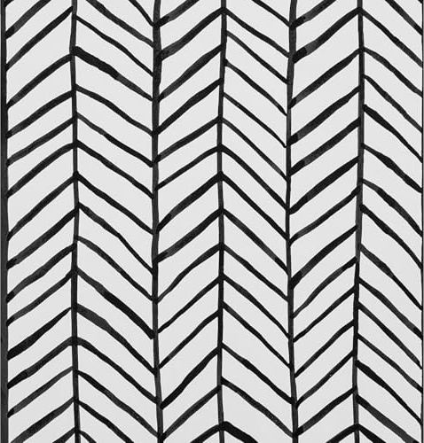 FENTIS Geometrische Tapete Schwarz-Weiß Fischgrätenmuster Kontaktpapier Wasserdicht Selbstklebend Vinyl Wandaufkleber für Wohnzimmer Schlafzimmer Badezimmer Küche 44,5x500cm