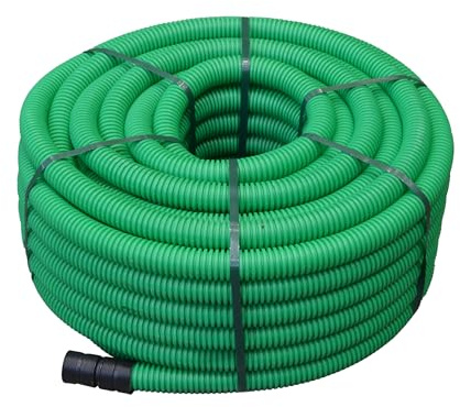 Jardibric - Guaina Annelata in Polietilene (PE) Verde - Protezione per cavi telefonici Ø 50 mm x 25 m