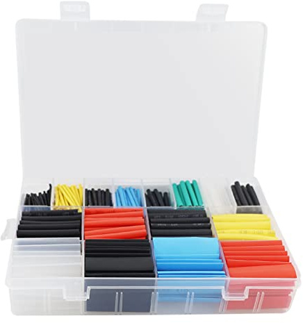 Schrumpfschlauch Set Kabel Elektro - 570 Stück Schrumpfschläuche Schrumpfverhältnis 2:1, Kabelschutzschlauch Wasserdicht Isolierung Farbig Schlauch Kit (6 Farben, 12 Größen)