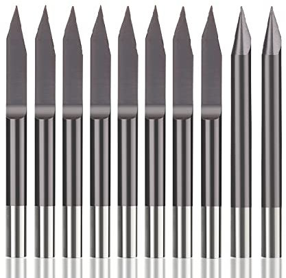 3.175mm Shank V-shaped Carbide Drill Bit Flat Bottom Milling Cutter V-shaped CNC Planer Drill Bit,3.175 * 30 * 0.1 * 38